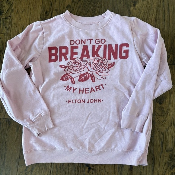Elton John Tops - Elton John Don’t Go Breaking My Heart Pink Sweatshirt